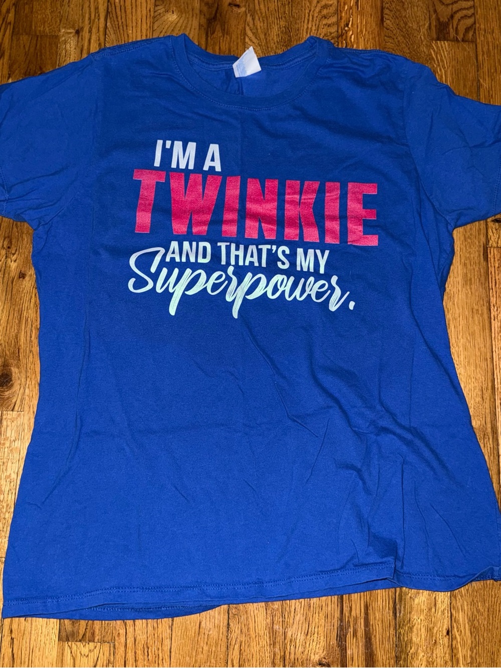 Women's Blue Graphic 'I'm a Twinkie' Short Sleeve Tee